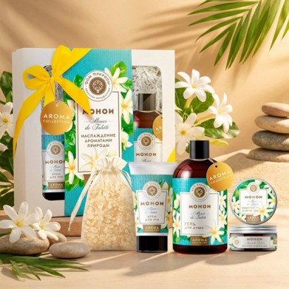 Набор подарочный МОНОИ (гель д/душа,крем д/рук,взбитое масло,соль д/ванны),  МДП
