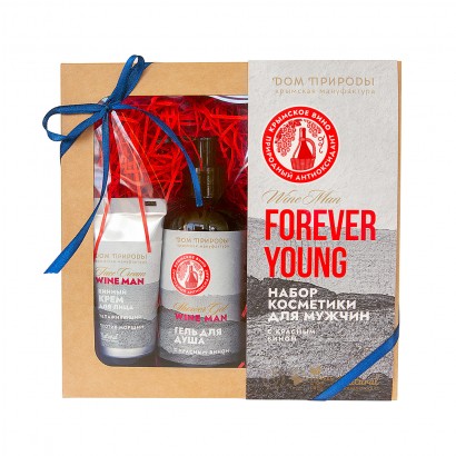 Набор подарочный Винный Wine MAN (гель д/душа,крем д/дица,крем д/рук,мыло)  МДП