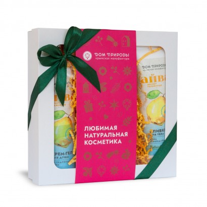 Набор подарочный СОЧНАЯ АЙВА (гель д/душа,сливки д/тела,мыло-2шт), 600г. МДП