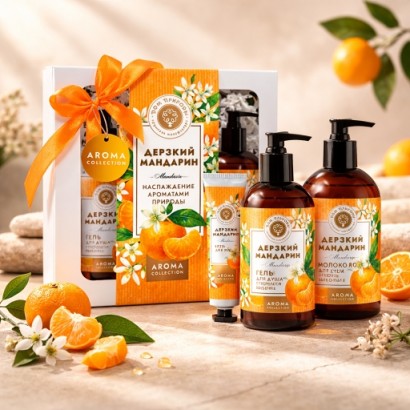 Набор подарочный Дерзкий мандарин(гель д/душа,крем д/рук, молочко д/тела) МНД, 650г