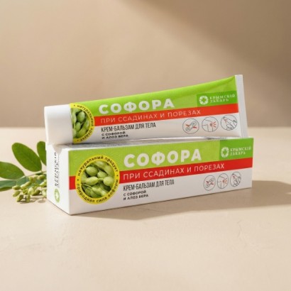Крем-бальзам При ссадинах и порезах с софорой и алоэ СФ, 90г
