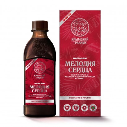 Бальзам безалкогольный МЕЛОДИЯ СЕРДЦА (красный сорт винограда на травах), 250мл